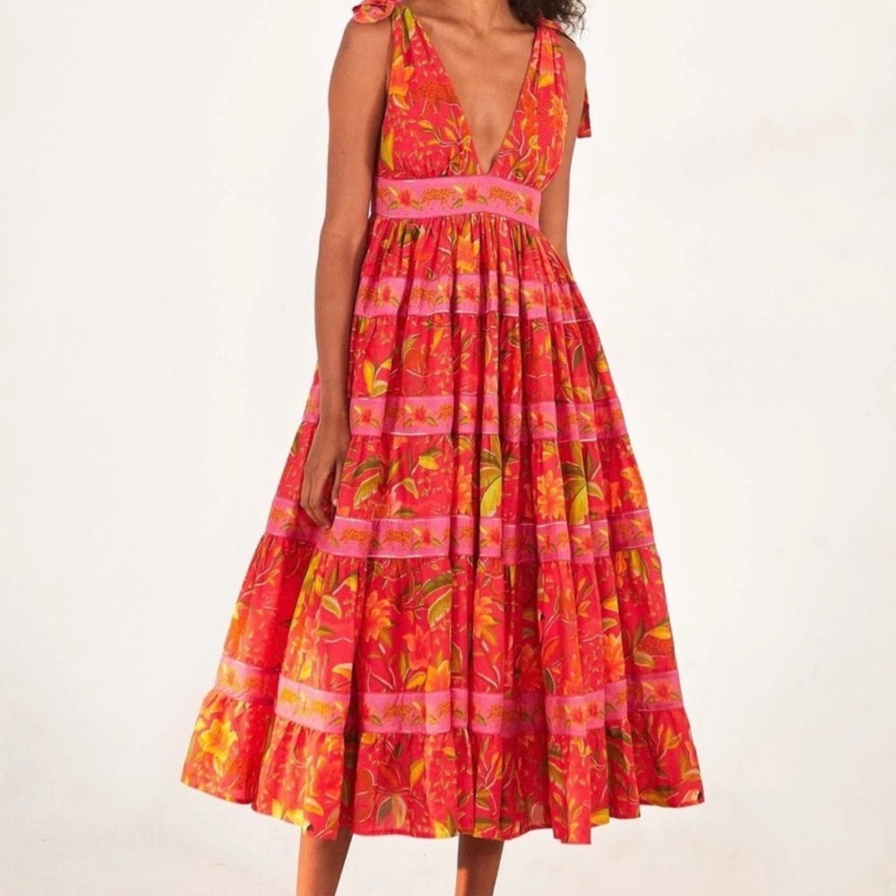 FARM Rio Solar Forest Maxi Dress Size XL NWOT - Picture 4 of 6
